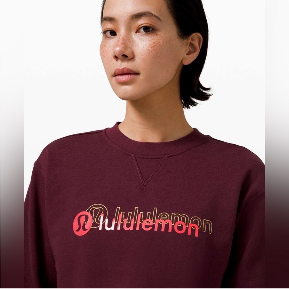 Lululemon All Yours Cropped Crew Lunar New Year Collection Shade Cassis Size 8